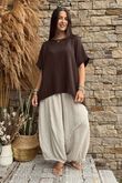 Pure Cotton Santos Keyhole Drape Back Top Coffee Bean